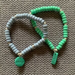 {Handmade} Beaded Bracelet Set with Charms